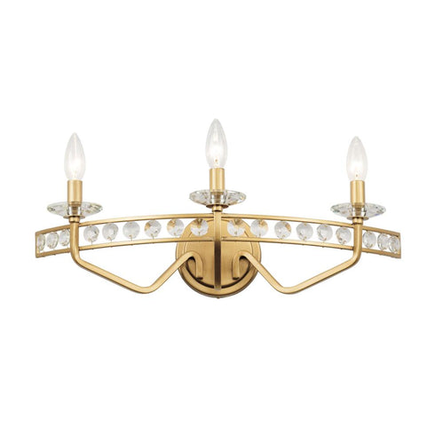 Varaluz Monroe 3 Light Crystal Bath Antique Gold Model: 363B03AG