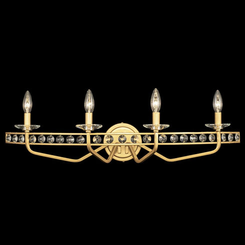 Varaluz Monroe 4 Light Crystal Bath Antique Gold Model: 363B04AG