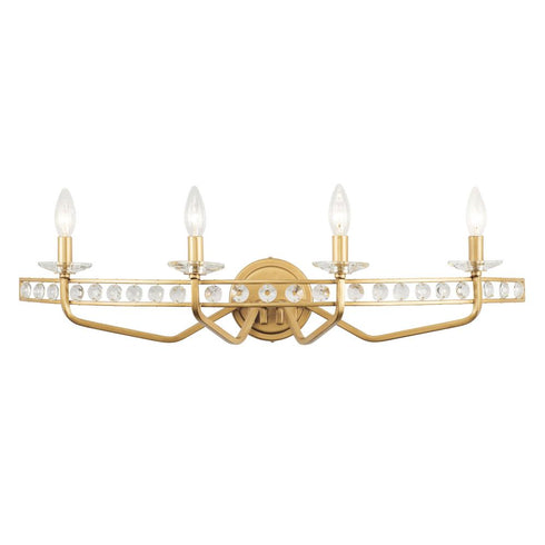 Varaluz Monroe 4 Light Crystal Bath Antique Gold Model: 363B04AG