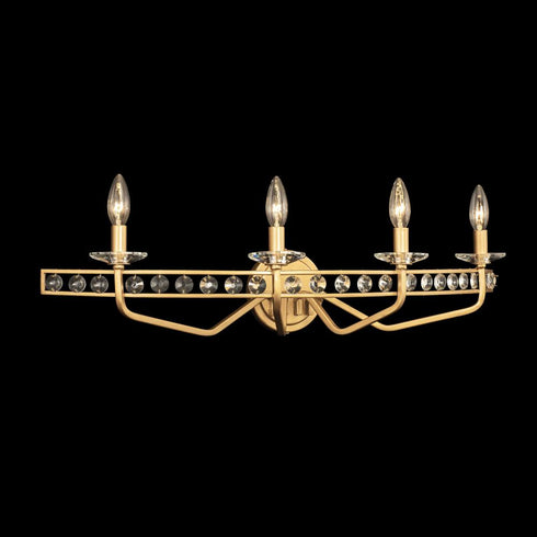 Varaluz Monroe 4 Light Crystal Bath Antique Gold Model: 363B04AG