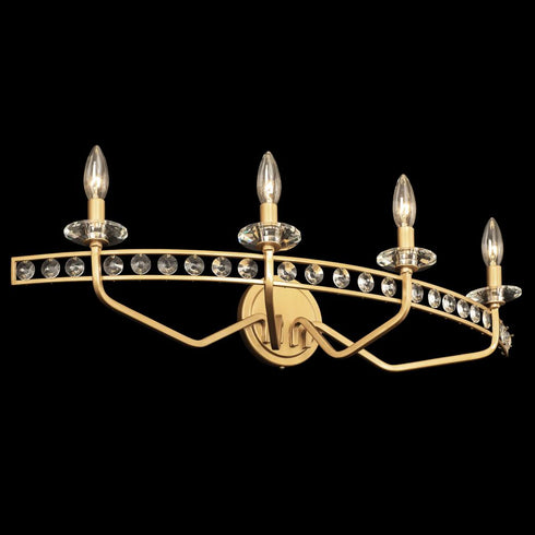 Varaluz Monroe 4 Light Crystal Bath Antique Gold Model: 363B04AG