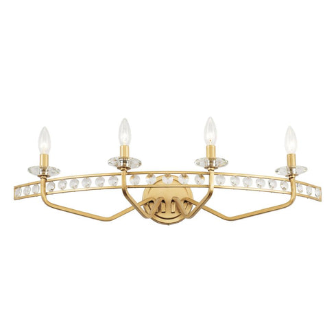 Varaluz Monroe 4 Light Crystal Bath Antique Gold Model: 363B04AG