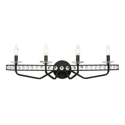 Varaluz Monroe 4 Light Crystal Bath Carbon Model: 363B04CB