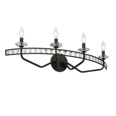 Varaluz Monroe 4 Light Crystal Bath Carbon Model: 363B04CB