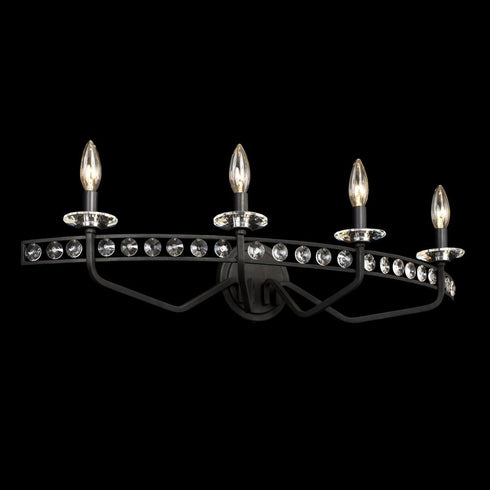 Varaluz Monroe 4 Light Crystal Bath Carbon Model: 363B04CB