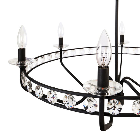 Varaluz Monroe 6 Light Chandelier Carbon Model: 363C06CB