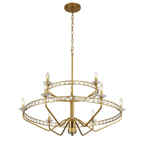 Varaluz Monroe 9 Light 2 Tier Chandelier Antique Model: 363C09AG