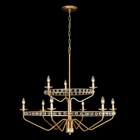 Varaluz Monroe 9 Light 2 Tier Chandelier Antique Model: 363C09AG