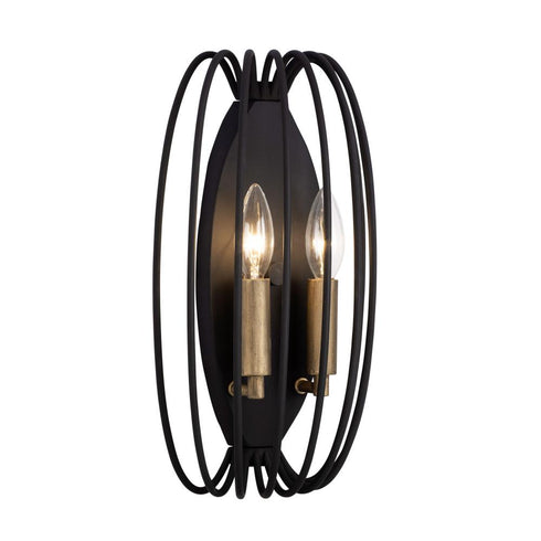 Varaluz Nico 2 Light Sconce Carbo Havana Gold Model: 375W02CBHG