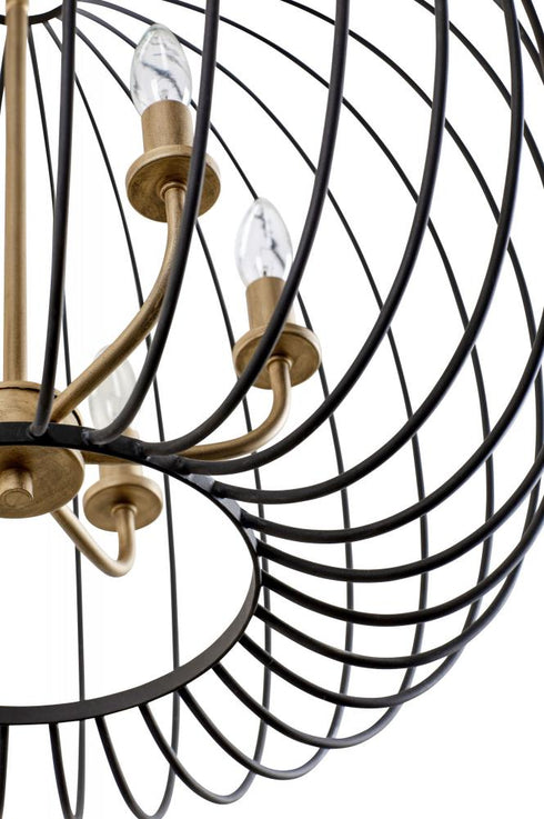 Varaluz Nico 6 Light Pendant Carbo Havana Gold Model: 375P06CBHG