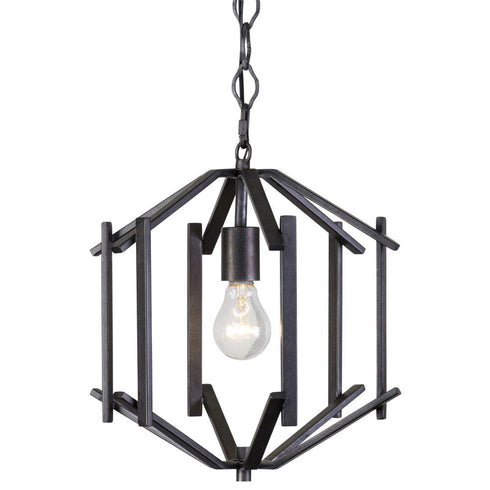 Varaluz Offset 1 Light Pendant in Forged Iron Finish Model: 611600