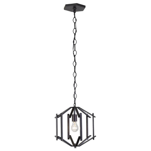 Varaluz Offset 1 Light Pendant in Forged Iron Finish Model: 611600
