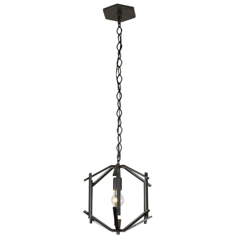 Varaluz Offset 1 Light Pendant in Forged Iron Finish Model: 611600
