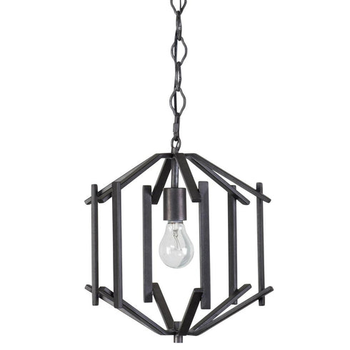 Varaluz Offset 1 Light Pendant in Forged Iron Finish Model: 611600
