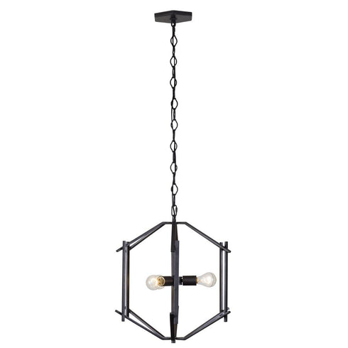 Varaluz Offset 3 Light Pendant in Forged Iron Finish Model: 611610