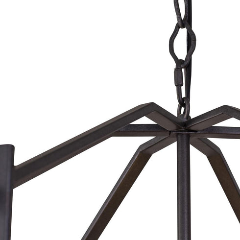 Varaluz Offset 6 Light Pendant in Forged Iron Finish Model: 611620