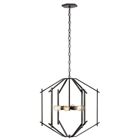 Varaluz Offset 6 Light Pendant in Forged Iron Finish Model: 611620