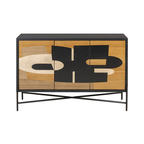 Varaluz Parker Credenza Blac Walnu White Ash Cherr Black Oak in Black/Walnut/White Ashe/Cherry/Black Oak Finish Model: 505ST48A