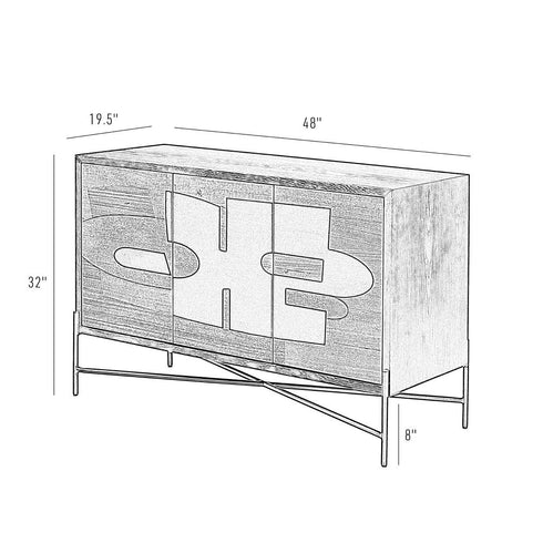 Varaluz Parker Credenza Blac Walnu White Ash Cherr Black Oak in Black/Walnut/White Ashe/Cherry/Black Oak Finish Model: 505ST48A
