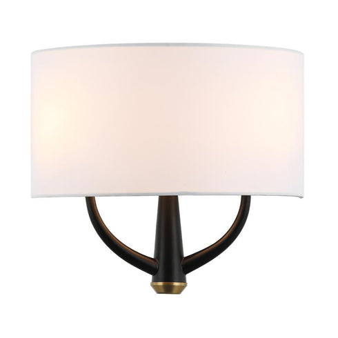 Varaluz Patchwork 2 Light Sconce Blac Satin Brass in Black/Satin Brass Finish Model: 503W02BLSB