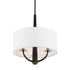 Varaluz Patchwork 3 Light Pendant Blac Satin Brass in Black/Satin Brass Finish Model: 503P03BLSB