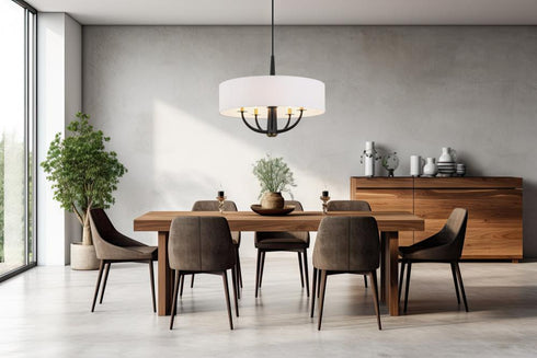 Varaluz Patchwork 5 Light Pendant Blac Satin Brass in Black/Satin Brass Finish Model: 503P05BLSB