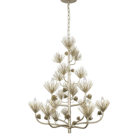 Varaluz Pinion 9 Light 2 Tier Chandelier Zen Gold Model: 365C09ZG