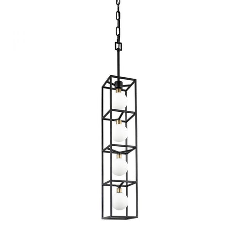 Varaluz Plaza 4 Light Foyer Carbo Havana Gold in Carbon/Havana Gold Finish Model: 325F04CBHG