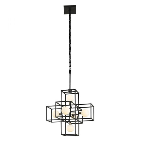 Varaluz Plaza 6 Light Pendant Carbo Havana Gold in Carbon/Havana Gold Finish Model: 325P06CBHG