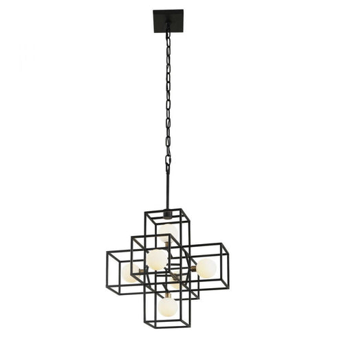 Varaluz Plaza 6 Light Pendant Carbo Havana Gold in Carbon/Havana Gold Finish Model: 325P06CBHG