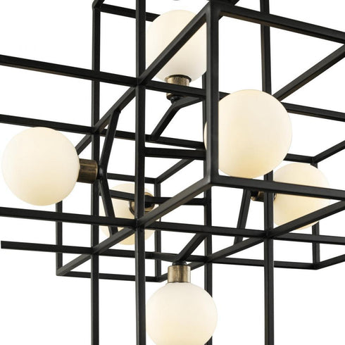 Varaluz Plaza 6 Light Pendant Carbo Havana Gold in Carbon/Havana Gold Finish Model: 325P06CBHG