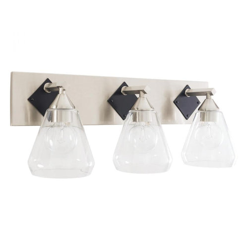 Varaluz Prestige 3 Light Bath Brushed Nicke Matte Black in Brushed Nickel/Matte Black Finish Model: 349B03BNMB