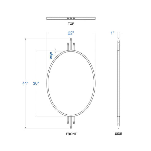 Varaluz Propaganda 22x41 Oval Wall Mirror in Gold Model: 460MI22GO