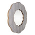 Varaluz Scallop 36 in Wall Mirror Gray Shagree Weathered Brass in Gray Shagreen/Weathered Brass Finish Model: 453MI36A