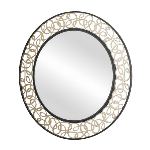 Varaluz Scribble 33 in Wall Mirror Matte Blac Artifact in Matte Black/Artifact Finish Model: 381MI33MBAR