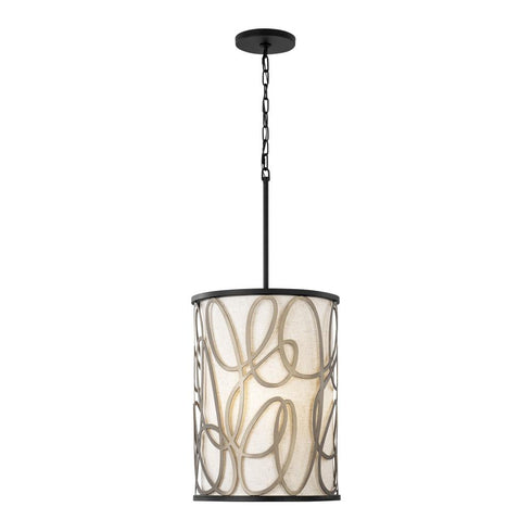 Varaluz Scribble 6 Light Foyer Matte Blac Artifact Model: 381F06MBAR