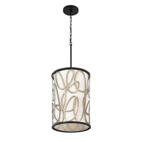 Varaluz Scribble 6 Light Foyer Matte Blac Artifact Model: 381F06MBAR