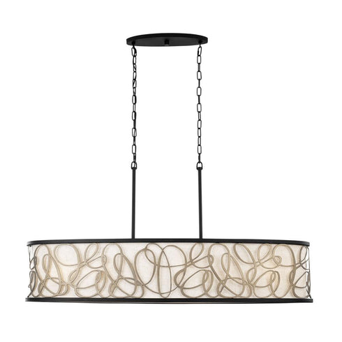 Varaluz Scribble 6 Light Linear Pendant Matte Blac Model: 381N06MBAR
