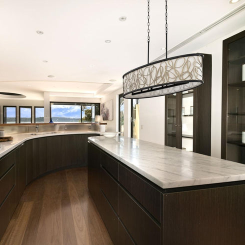 Varaluz Scribble 6 Light Linear Pendant Matte Blac Model: 381N06MBAR