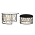 Varaluz Scribble Nesting Coffee Table and Ottoman Matte Blac Artifact in Matte Black/Artifact Finish Model: 381TC32NMBAR