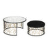 Varaluz Scribble Nesting Coffee Table and Ottoman Matte Blac Artifact in Matte Black/Artifact Finish Model: 381TC32NMBAR