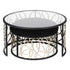 Varaluz Scribble Nesting Coffee Table and Ottoman Matte Blac Artifact in Matte Black/Artifact Finish Model: 381TC32NMBAR