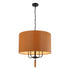 Varaluz Secret Agent 4 Light Pendant Blac Camel Model: 368P04BLC