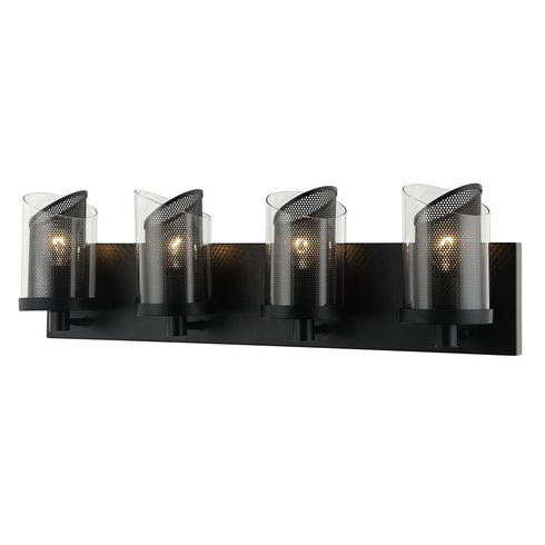 Varaluz So Inclined 4 Light Bath Black Model: 246B04BL