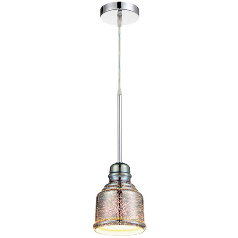 Varaluz Spacey 6 In Glass Mini Pendant in Polished Chrome Finish Model: 610220