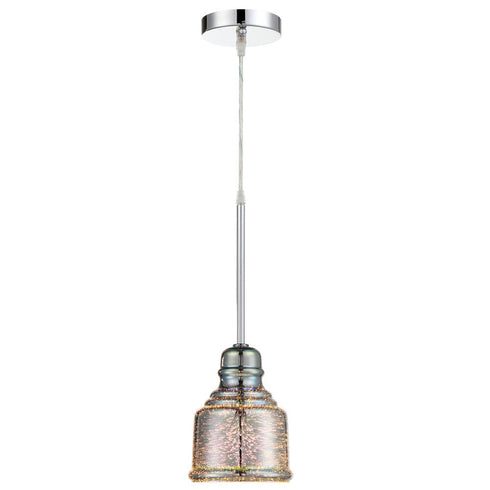 Varaluz Spacey 6 In Glass Mini Pendant in Polished Chrome Finish Model: 610220
