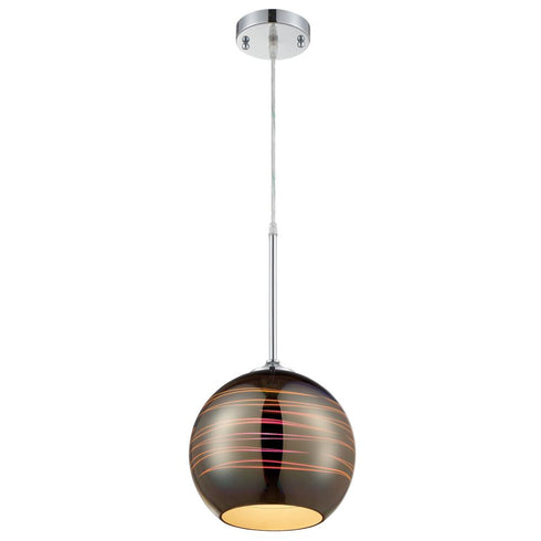 Varaluz Spacey 9.5 In Glass Mini Pendant in Polished Chrome Finish Model: 610250