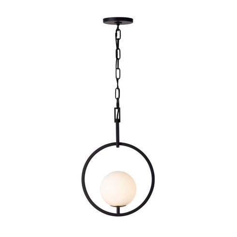 Varaluz Stopwatch 1 Light Pendant Matte Blac Model: 388P01MBFG