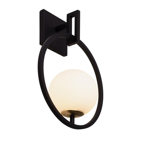 Varaluz Stopwatch 1 Light Small Sconce Matte Blac Model: 388W01SMBFG