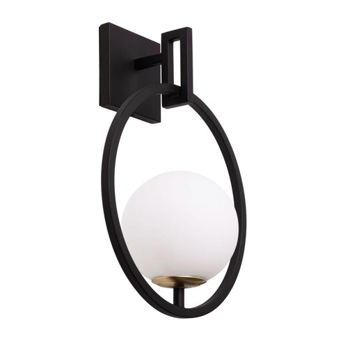 Varaluz Stopwatch 1 Light Small Sconce Matte Blac Model: 388W01SMBFG